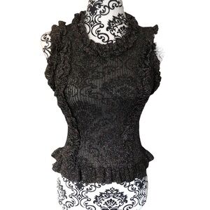 ZARA Sparkly Ruffled Top Small